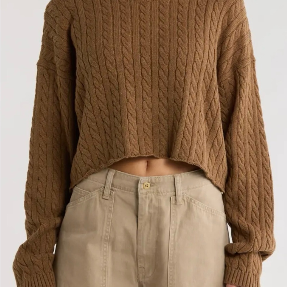 Cable Knit Brown Sweater